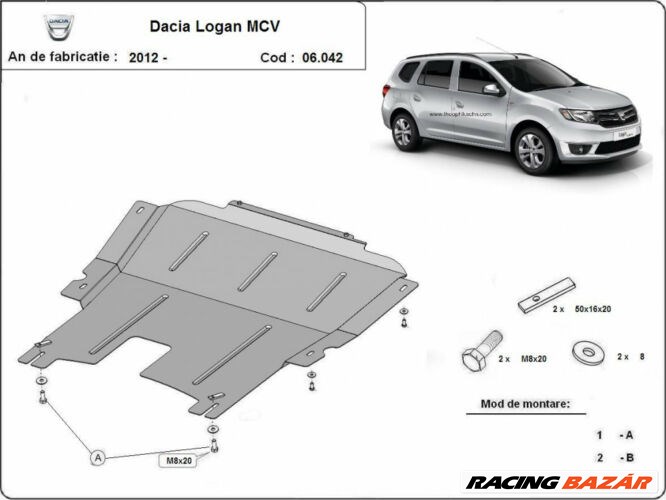 Dacia Logan MCV, 2012-2018 - Motorvédő lemez 1. kép