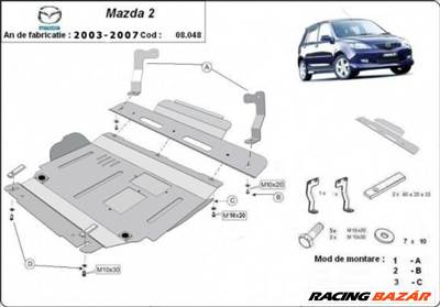 Mazda 2, 2003-2007 - Motorvédő lemez