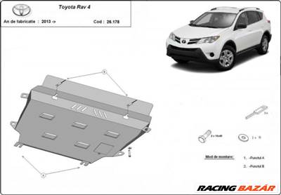 Toyota Rav 4, 2013-2017 - Motorvédő lemez