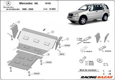 Mercedes ML W163, 1998-2005 - Motorvédő lemez