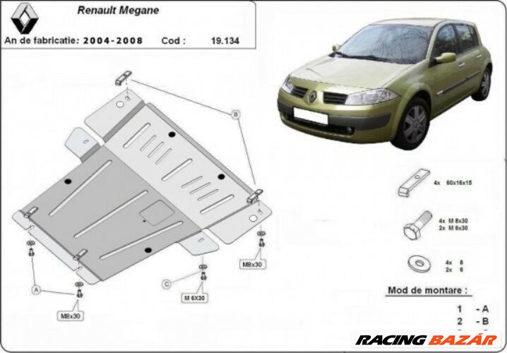 Renault Megane, 2004-2008 - Motorvédő lemez 1. kép