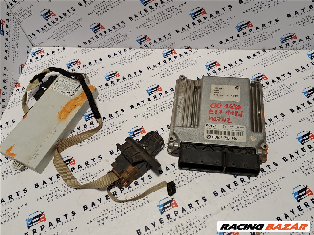 BMW E87 118D M47 ECU CAS  MOTORVEZÉRLŐ ELEKTRONIKA COMPUTER SZETT (001450) 7795844 1. kép