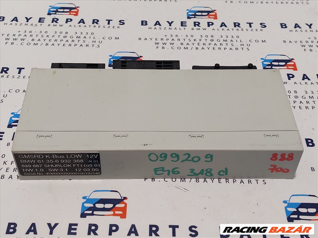 BMW E46 komfort ground modul elektronika GM 5 GM5 GM5RD K-Bus Shurlok LOW eladó (888700) 61356932368 1. kép