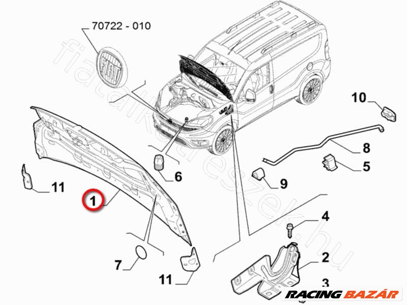 Motorháztető 15- FIAT DOBLO III - FIAT eredeti 52101773 2. kép