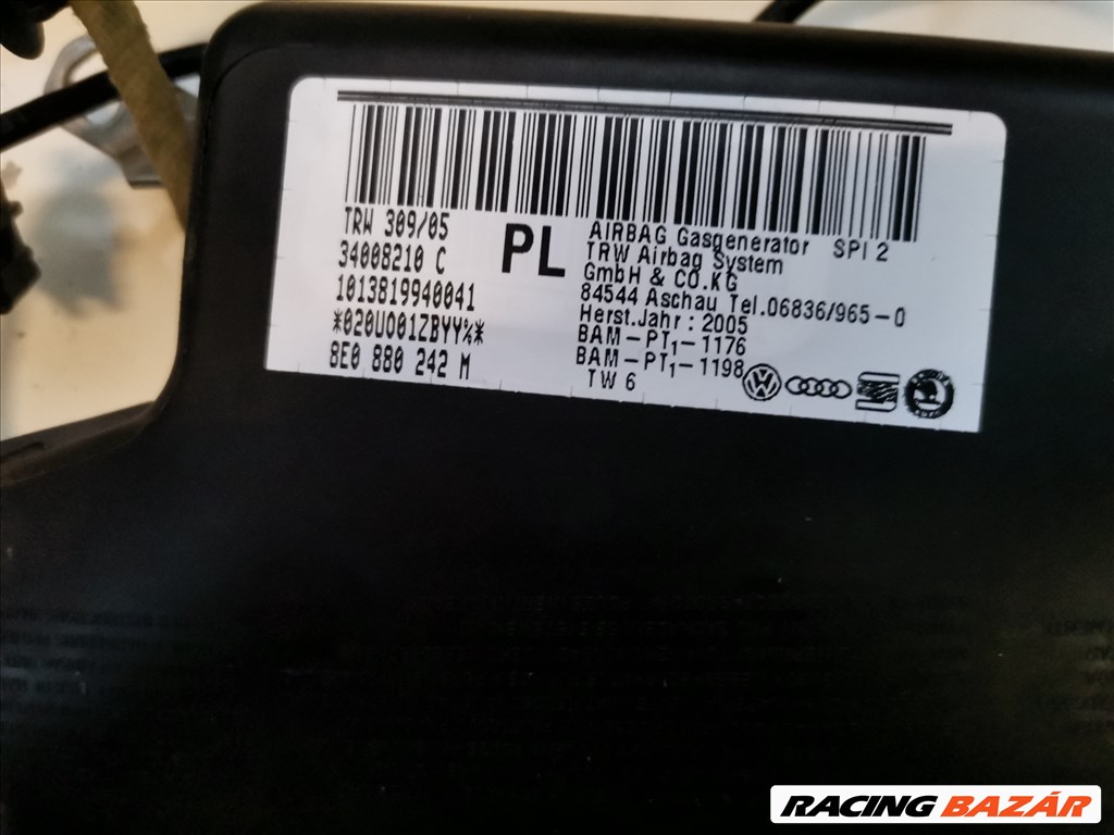 Audi A4 (B6/B7) jobb oldallégzsák 8e0880242m 2. kép