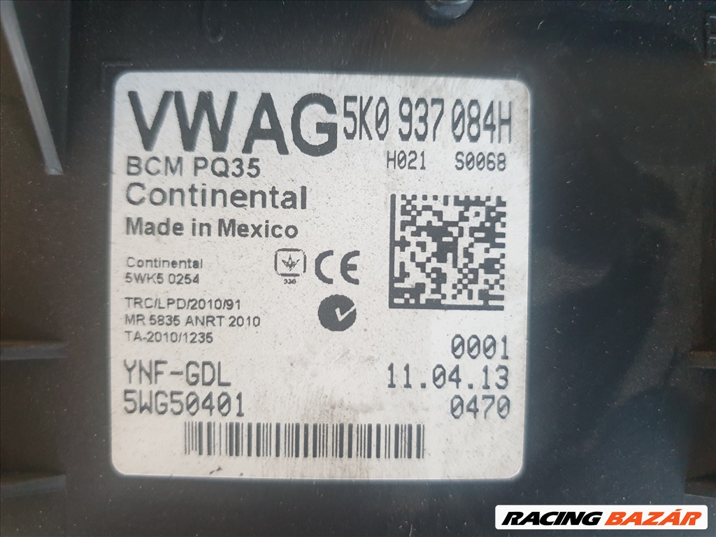 Volkswagen Golf VI BCM komfort elektronika 5k0937084h 2. kép