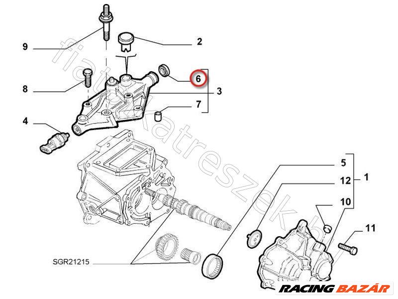 Váltó szimering FIAT PANDA II (03-) - FIAT eredeti 55250937 3. kép