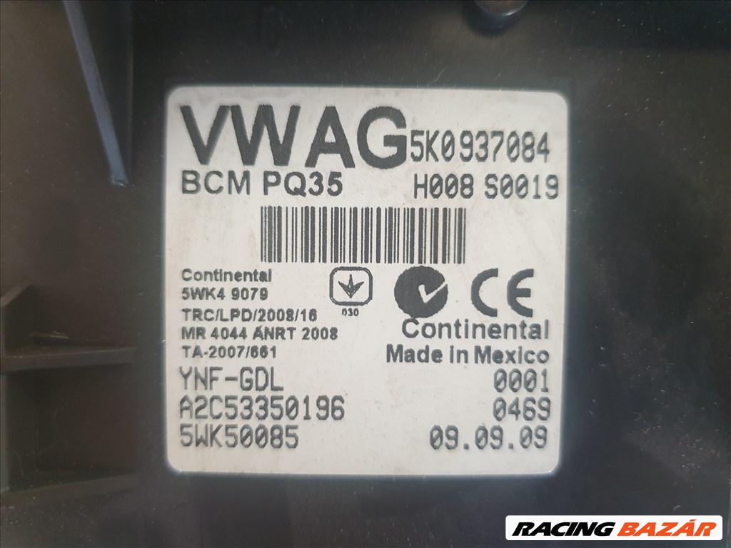 Volkswagen Golf VI BCM komfort elektronika 5k0937084 2. kép