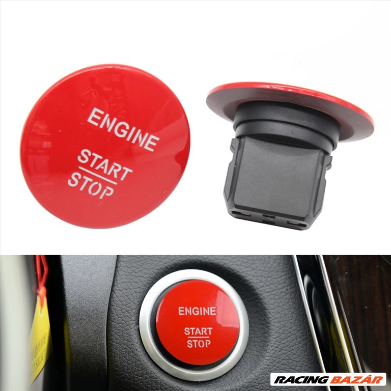 Mercedes-Benz indító gomb, Keyless Start-Stop gomb piros 2. kép
