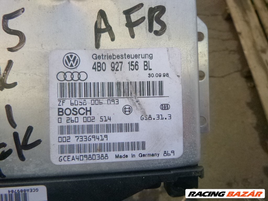 Audi A6 (C5 - 4B) 1998, 2.5 V6 AUTOMATA váltóvezérlő elektronika BOSCH  4B0 927 156 BL, 0260002514 6. kép