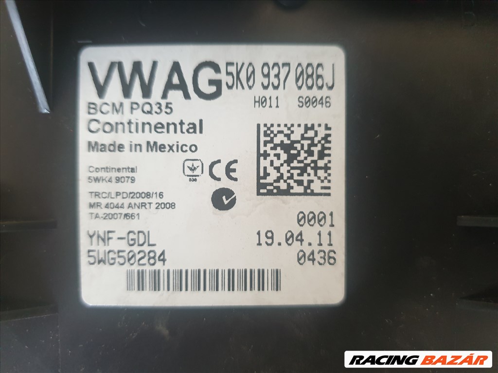 Volkswagen Golf VI BCM komfort elektronika  5k0937086j 2. kép