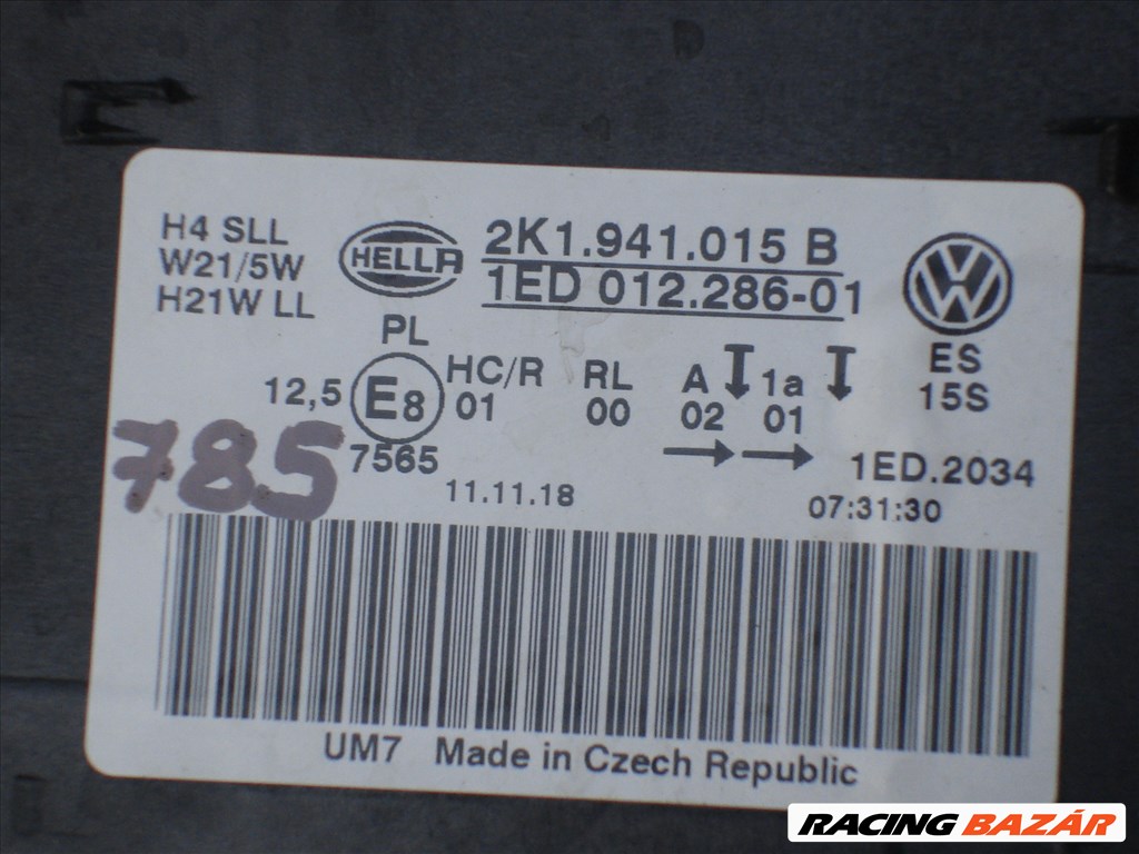 VW Caddy bal első Fényszóró 2K1941015B 2015-től 5. kép