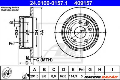 ATE 24.0109-0157.1 - féktárcsa NISSAN