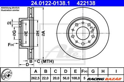 ATE 24.0122-0138.1 - féktárcsa VOLVO