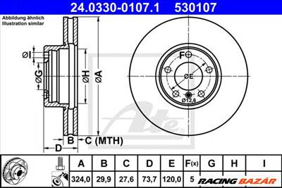 ATE 24.0330-0107.1 - féktárcsa BMW