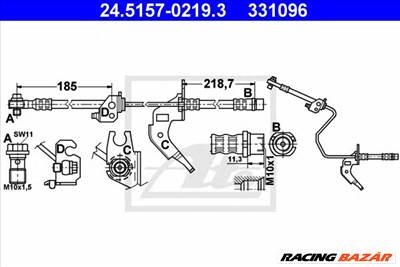 ATE 24.5157-0219.3 - fékcső OPEL VAUXHALL