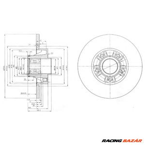 DELPHI BG9031RS - féktárcsa NISSAN OPEL RENAULT VAUXHALL 1. kép