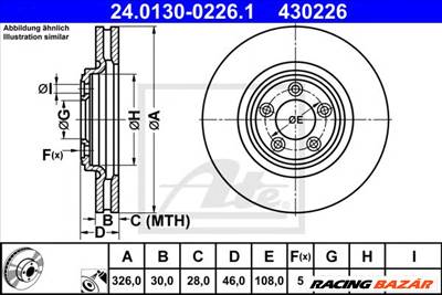 ATE 24.0130-0226.1 - féktárcsa JAGUAR