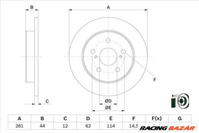 BOSCH 0 986 479 E91 - féktárcsa LEXUS TOYOTA