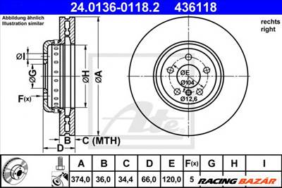 ATE 24.0136-0118.2 - féktárcsa BMW