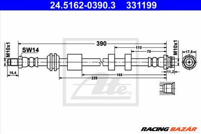 ATE 24.5162-0390.3 - fékcső FORD VOLVO