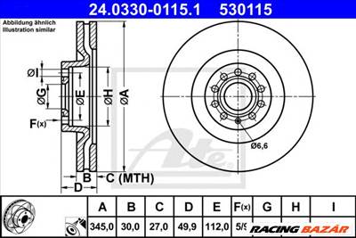 ATE 24.0330-0115.1 - féktárcsa AUDI SEAT SKODA VW