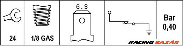 HELLA 6ZF 007 392-001 - olajnyomás kapcsoló CHEVROLET DAEWOO HONDA HYUNDAI KIA MAZDA MITSUBISHI NISS 1. kép