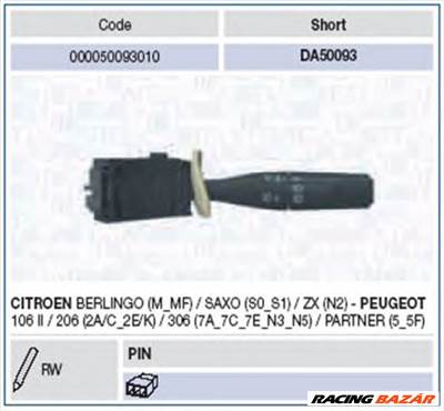 MAGNETI MARELLI 000050093010 - kormányoszlop kapcsoló CITROËN PEUGEOT