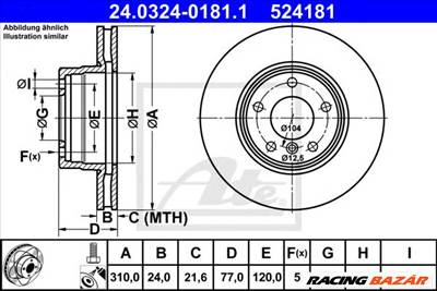 ATE 24.0324-0181.1 - féktárcsa BMW