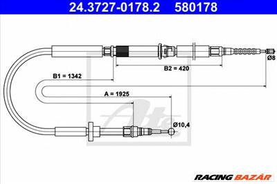 ATE 24.3727-0178.2 - Kézifék bowden AUDI