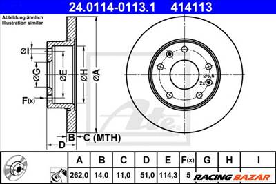 ATE 24.0114-0113.1 - féktárcsa LAND ROVER