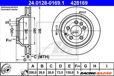 ATE 24.0128-0169.1 - féktárcsa AUDI PORSCHE VW