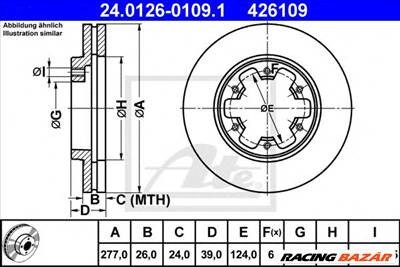 ATE 24.0126-0109.1 - féktárcsa FORD NISSAN