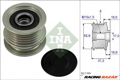 INA 535 0009 10 - generátor szabadonfutó SEAT SKODA VW