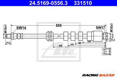 ATE 24.5169-0556.3 - fékcső BMW