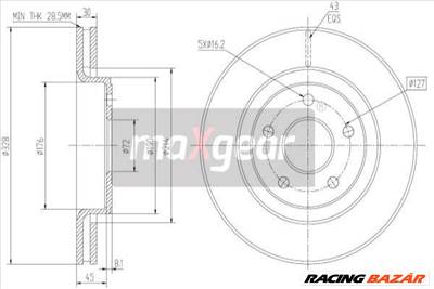 MAXGEAR 19-2323 - féktárcsa JEEP