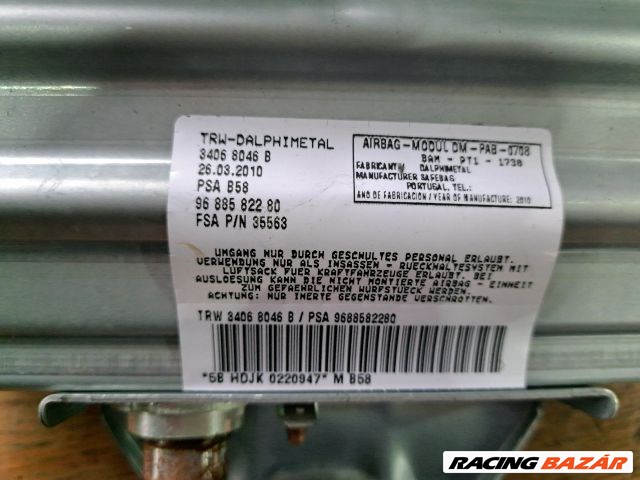 Citroën C4 Picasso I Utasoldali Légzsák citroen-9688582280 5. kép