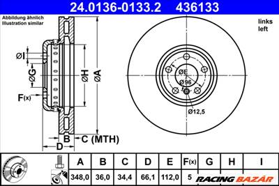 ATE 24.0136-0133.2 - féktárcsa BMW