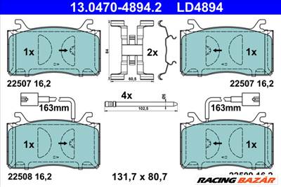 ATE 13.0470-4894.2 - fékbetétkészlet, tárcsafék ALFA ROMEO