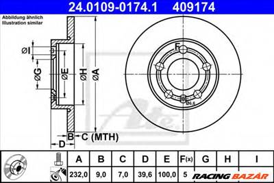 ATE 24.0109-0174.1 - féktárcsa VW