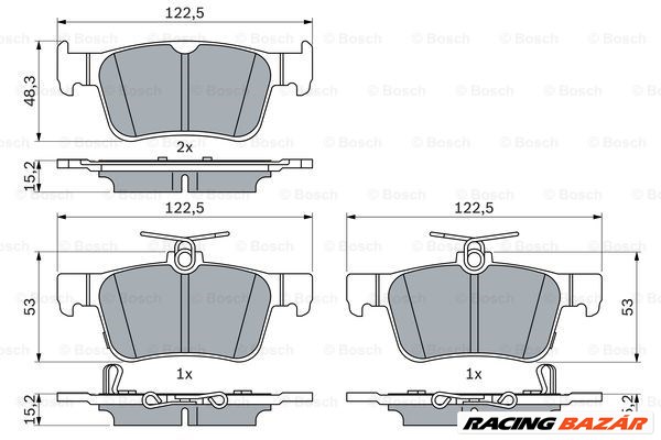 BOSCH 0 986 424 807 - fékbetétkészlet, tárcsafék HONDA 1. kép