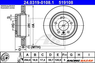 ATE 24.0319-0108.1 - féktárcsa BMW