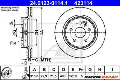 ATE 24.0123-0114.1 - féktárcsa CHEVROLET OPEL SAAB VAUXHALL