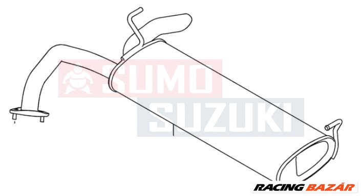 Suzuki Vitara hátsó kipufogó dob M16A motorhoz 14300-61M00 1. kép