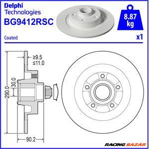 DELPHI BG9412RSC - féktárcsa RENAULT