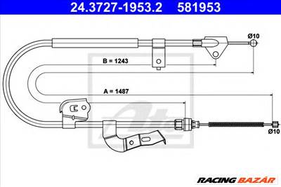 ATE 24.3727-1953.2 - Kézifék bowden TOYOTA