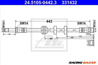 ATE 24.5105-0442.3 - fékcső SEAT VW