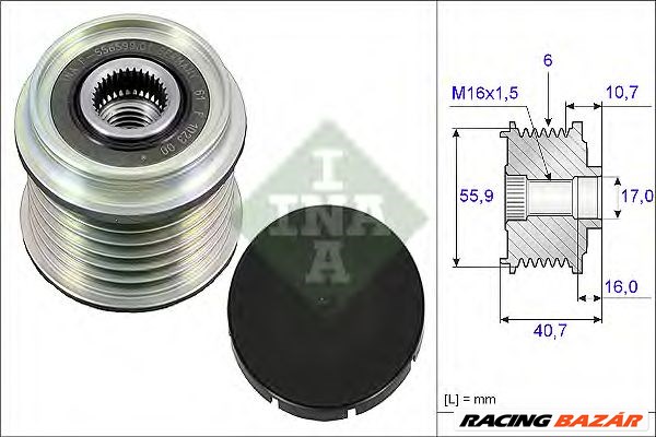 INA 535 0028 10 - generátor szabadonfutó MITSUBISHI RENAULT VOLVO 1. kép