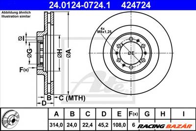 ATE 24.0124-0724.1 - féktárcsa MITSUBISHI