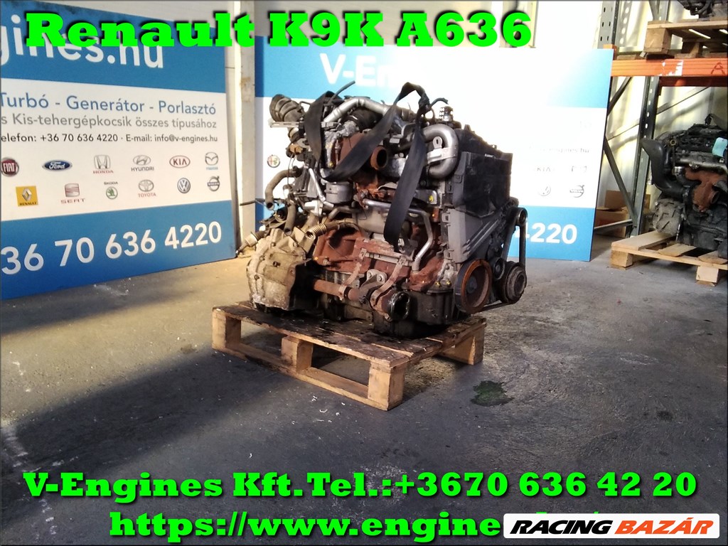  Renault K9KA636 bontott motor 2. kép